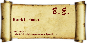 Berki Emma névjegykártya